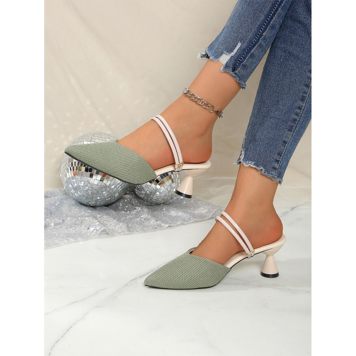 Pointed-Toe High-Heel Sandals