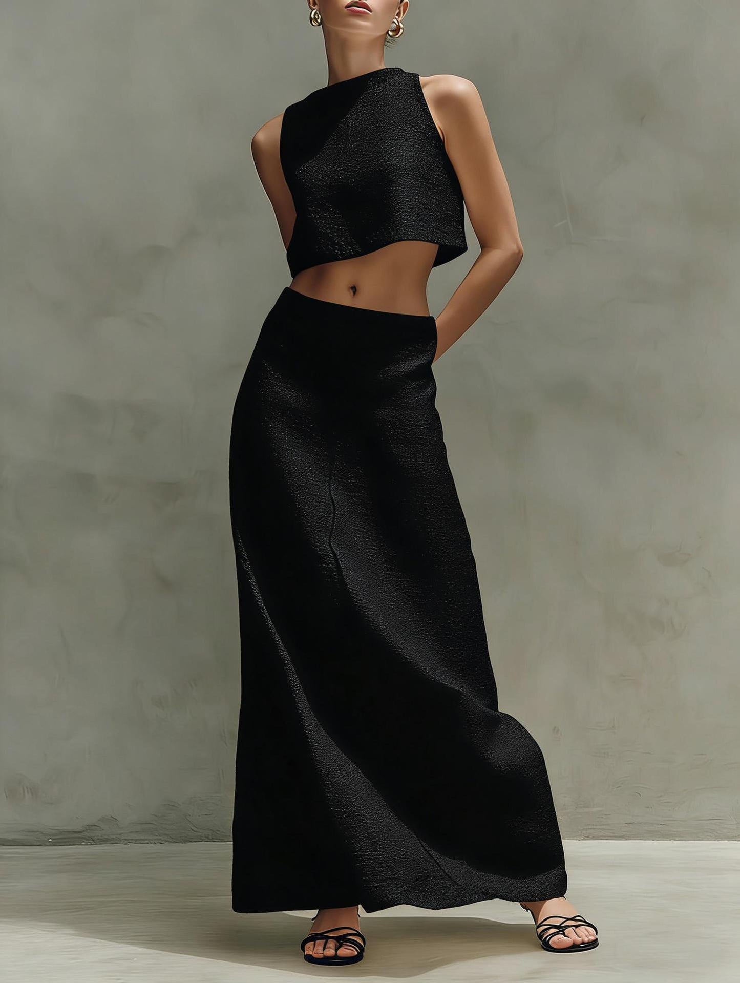 Sleeveless Maxi Dress & Two-Piece Set