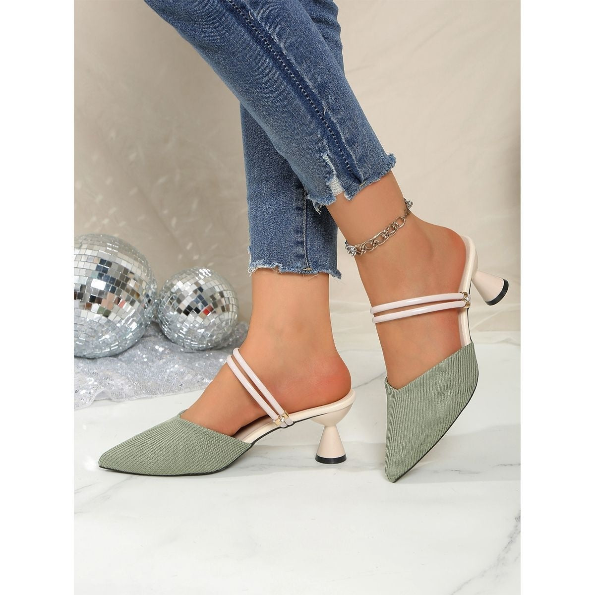 Pointed-Toe High-Heel Sandals