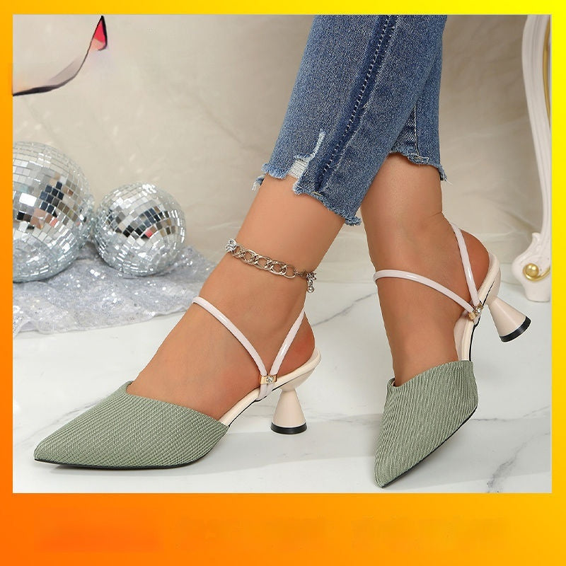 Pointed-Toe High-Heel Sandals