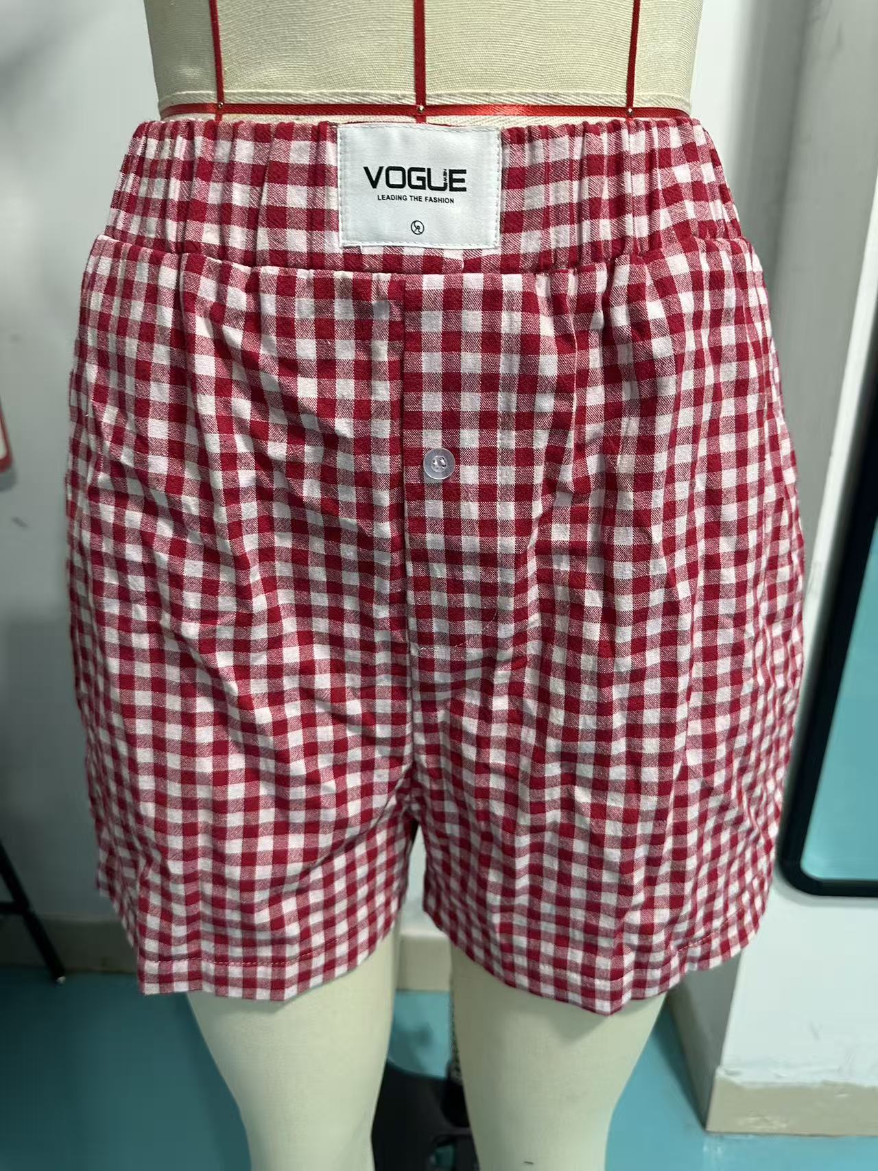 Plaid Print Casual Beach Shorts